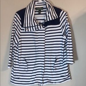 Ralph Lauren Active Navy Stripe Zip Up